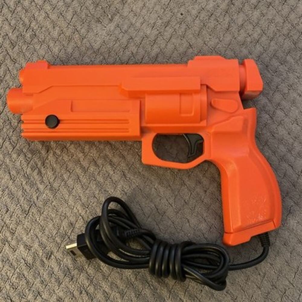 Stunner Gun For Sega Saturn Vintage Orange Light Gun MK-80113